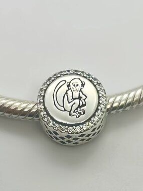 Pandora Saint Kitts and Nevis Monkey Dangle Charm Travel Pendant, S925 Sterling